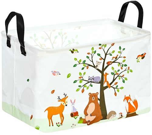 Woodland Animal Storage Basket Gift Storage Basket for Kid Room, Home and Kitchen Storage - color: Bear tree