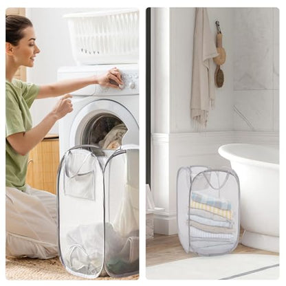 Foldable Pop Up Laundry Hamper,Dual-Use Laundry Basket