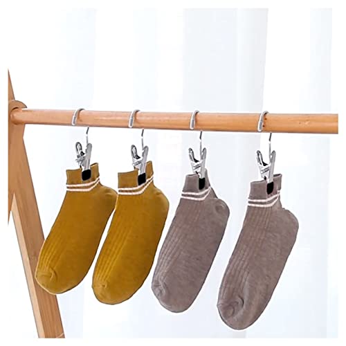FuninCrea Laundry Hooks Clip, 5 Pcs Stainless Steel Anti-Slip Boot Laundry Hanger Clips Portable Heavy Duty Multi-Functional Single Hanging Clothes Clips for for Scarf, Gloves, Shoes, Socks (Black) - color: Black