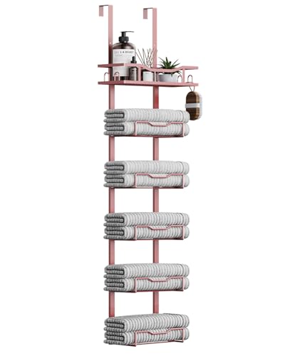 Aetyord Hanging Towel Racks for Bathroom Storage - color: Rose Gold, size: 6 tier
