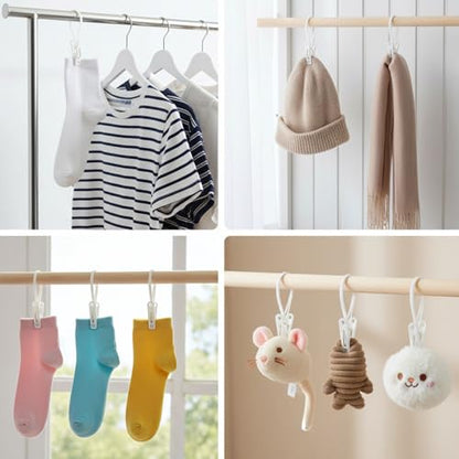15 Pack Laundry Hooks with Rope, Clothes Pins & Hanging Clips, Baby Clothes