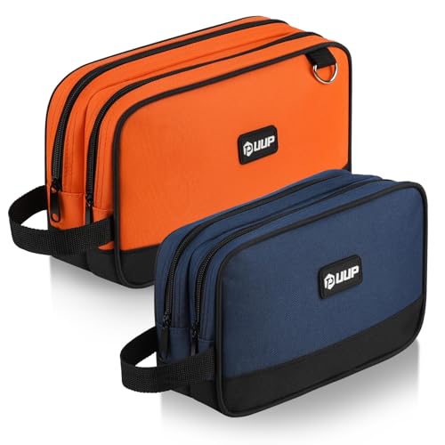 Tool Bag 2-Pack 12" 10", Divider Zipper Pouch, Small Tool Box Organizer - color: Orange/Blue 2Pack, size: 12"x7"&10" x 6"