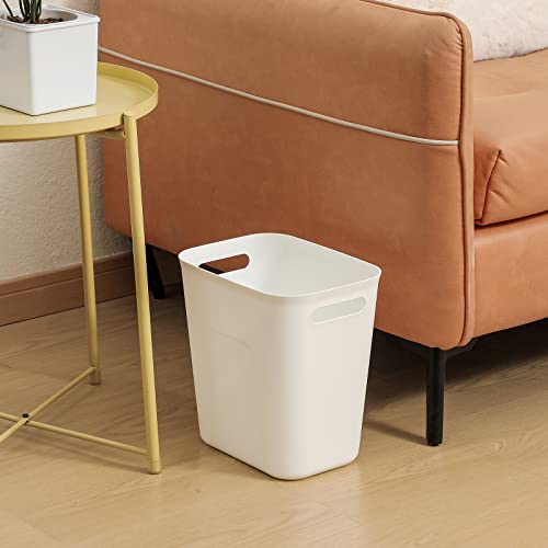 Plastic Small Bathroom Trash Can Wastebasket, 3.5 Gallon, White, 2 Pack - color: White, size: 3.5 Gallon/2 Pack