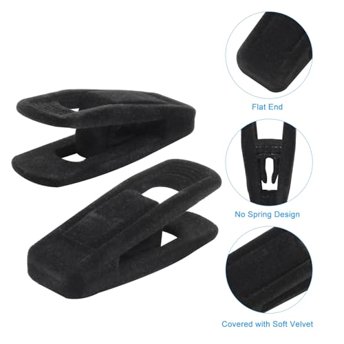 Hordion 40Pcs Black Velvet Hanger Clips, Strong Finger Clip Pants Hangers