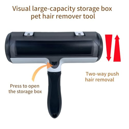 Roller Pet Hair Remover Lint Brush with Self-Cleaning Fur Bin