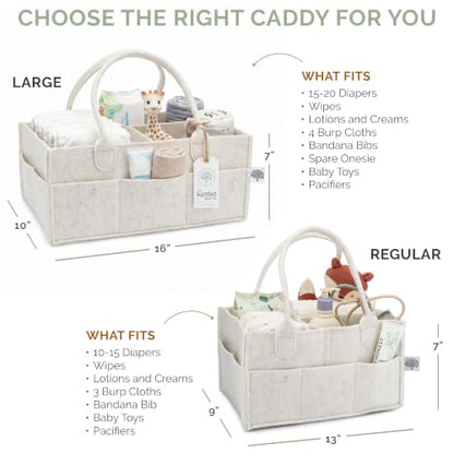 Parker Baby Co. Felt Diaper Caddy Organizer - Regular, White - color: White (Heathered White), size: Regular