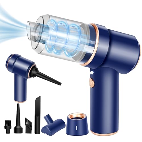 8Kpa Mini Handheld Vacuum Cleaner, 120W High Power Cordless Keyboard Vacuum, 2-in-1 Desk Vacuum & Air Duster with LED Light & Multi-Nozzles for Car, Computer, Sewing Machine