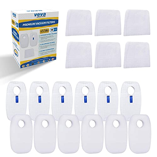 VEVA Premium Vacuum Filter Set with 6 Allergen, 6 Foam, 6 Felt Filters Replacement for Shark Rocket DuoClean Corded UltraLight Vacuum Model HV380, 381, 382, 383 and 384Q