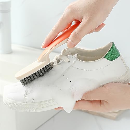 1pc Scrubbing Brush Soft Bristle Laundry Clothes Shoes Scrubber Brush Portable Plastic Hands Cleaning Brush for Kitchen Bathroom（White） - color: White