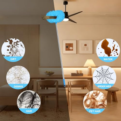 Eunice Ceiling Fan Cleaner Duster with Extension Pole,Blue 4.2FT - color: Blue, size: 4.2FT