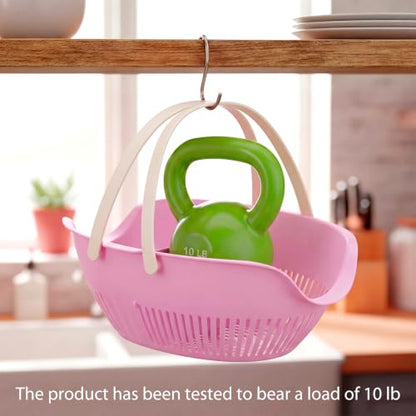 Nuogo 3 Pcs Garden Harvest Basket with Dividers Tool Caddy,Pink - color: Pink