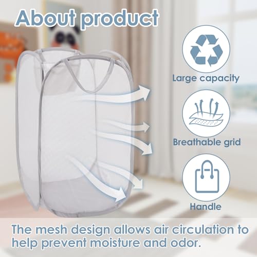 Foldable Pop Up Laundry Hamper,Dual-Use Laundry Basket