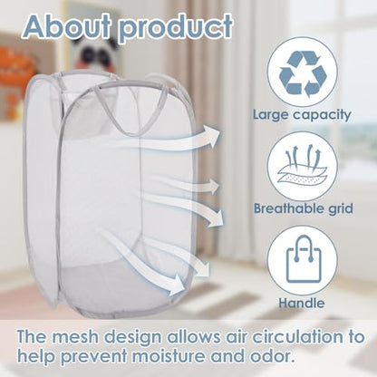 Foldable Pop Up Laundry Hamper,Dual-Use Laundry Basket