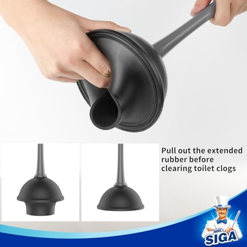 MR.SIGA Toilet Plunger and Bowl Brush Combo for Bathroom Cleaning, Gray - color: Gray, size: One Size