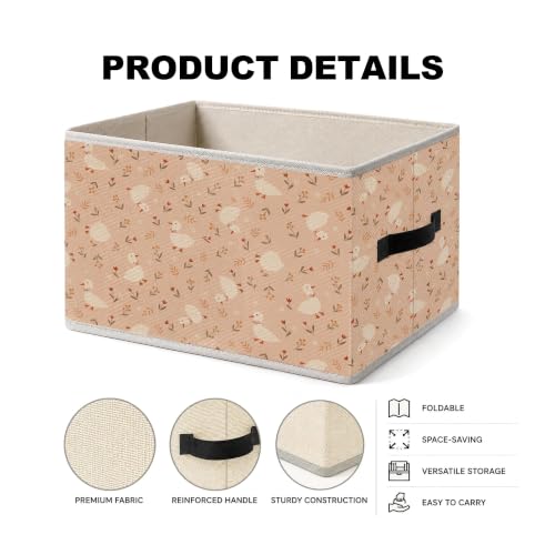 Pink Goose Fabric Storage Basket, Goose Gifts for Women Hampers - color: Color-10