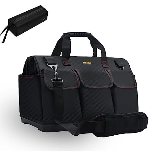 FASTECH 22-inch Heavy Duty Bottom Tools Bag With Wide Mouth For Tool Storage, Carrier and Organizer, Tool Bag For Men, Wide Mouth Tote Bag With Inside Pockets (22Inch) - size: 22IN BOTTOM