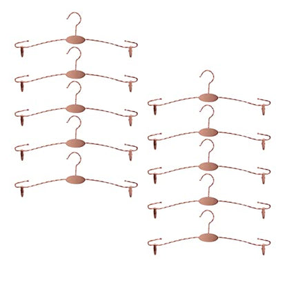 Metal Underwear Bra Rack, Durable Pants Clothes Hangers with Clips,for Lingerie Shop Display, 10pcs (Rose Gold-B2) - color: Rose Gold-b2
