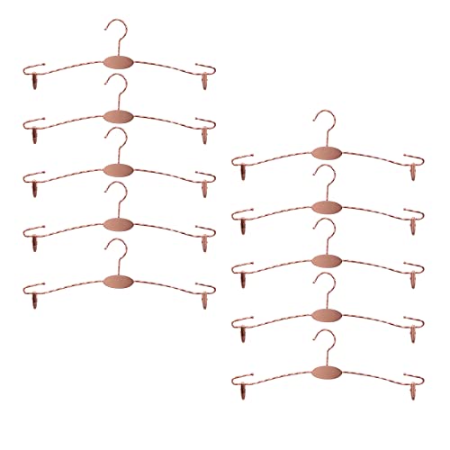 Metal Underwear Bra Rack, Durable Pants Clothes Hangers with Clips,for Lingerie Shop Display, 10pcs (Rose Gold-B2) - color: Rose Gold-b2