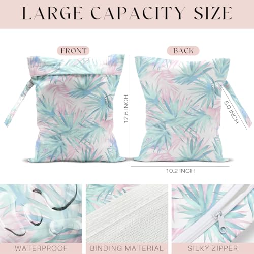 Wet Bag for Swimsuit, Beach Travel Essentials Wet Dry Bag, for Sunscreen Toiletry Dirty Clothes Yoga Gym Diaper, Friends Summer Beach Vacation Gifts. Tropical palm leaves - color: Tropical Palm Leaves