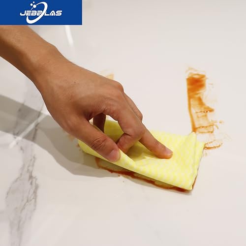 JEBBLAS Handi Wipes Reusable Cloths Dry Cleaning Cloths Dish Towel Dish Cloths Handy Cleaning Wipes,Pack of 50, Yellow - color: Yellow
