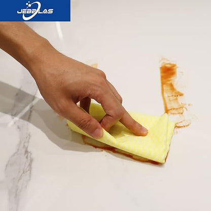 JEBBLAS Handi Wipes Reusable Cloths Dry Cleaning Cloths Dish Towel Dish Cloths Handy Cleaning Wipes,Pack of 50, Yellow - color: Yellow