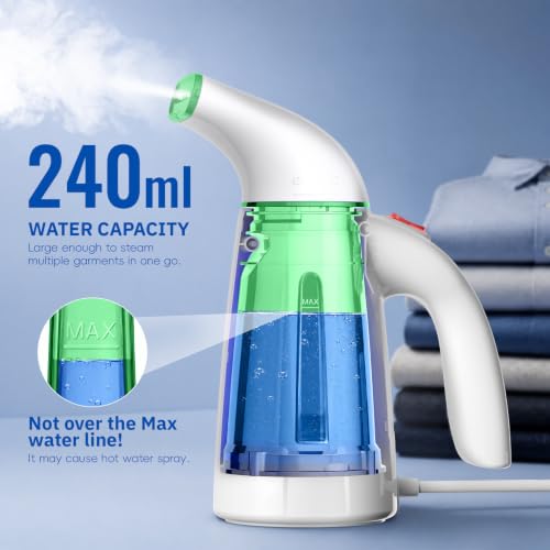 OGHom Steamer for Clothes, Portable Handheld Clothing Garment Steamer, 240ml Large Capacity 700W Travel Steam Iron 30 Second Fast Heat Up (Soft Green) - color: Soft Green