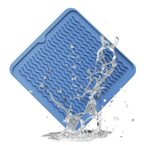 ZLR 4-in-1 Silicone Mat: Air Fryer & Coffee Maker, 12"x12", Lichen Blue - color: Lichen Blue, size: 12" x 12"