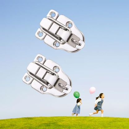 Metal Duckbilled Box Hasp Lock Toggle Latch Catch for Wooden Case Boxes Toolbox Silver 10Pcs