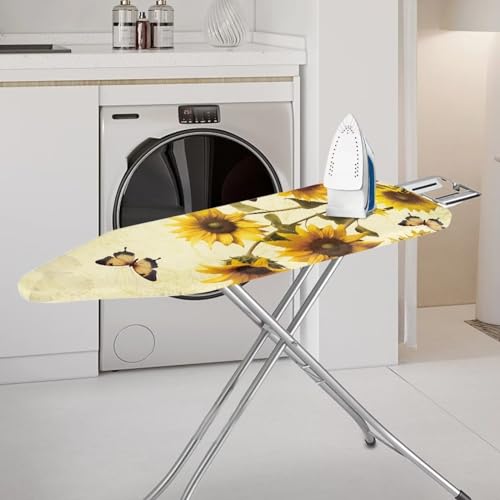 Sunflower Butterfly Ironing Board Cover and Pad- 52" x 13" Iron Board Cover with Padding Fits Standard Size, Iron Board Cover Accessories - color: Sunflower Butterfly 1