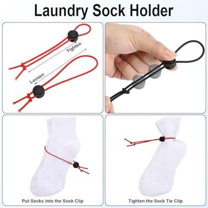 100 Pcs Sock Clips for Laundry, Sock Keepers for Washing