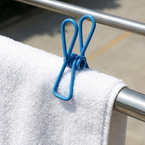 10 Pack Heavy Duty Chip Clips, Colorful PVC-Coated Metal Bag & Clothes Clips, Windproof Utility Holders for Kitchen, Laundry & Office