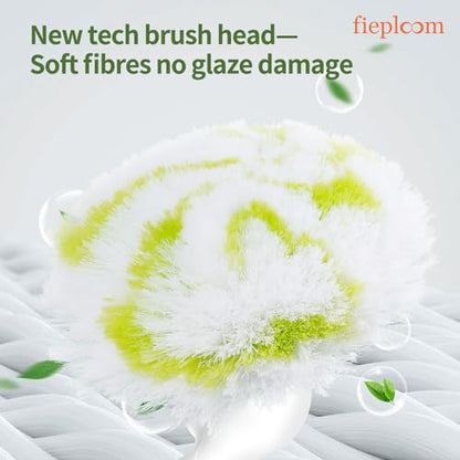 Window Mesh Screen Cleaner & Bathtub Tile Scrubber Brush with 28in Telescopic Handle, Soft Plastic Bristles