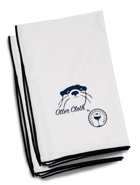 Trendy Bartender Microfiber Glass Polishing Lint-Free Cloth for Spotless Shine and a Residue-Free Finish - Toast to Perfection - Pack of 2-25x20 inch - White - color: White, size: 25 x 20 Inch 2-Pack