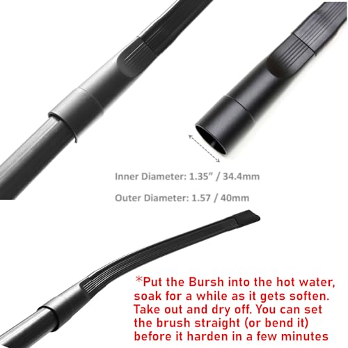 MaximalPower 25-inch Flexible Long Reach Crevice Tool Attachment 1.25 inches with Removable Brush Head (Does not fit Sharks Vacuum with Button Lock, Check Your Vacuum Hose Diameter Before Purchase)