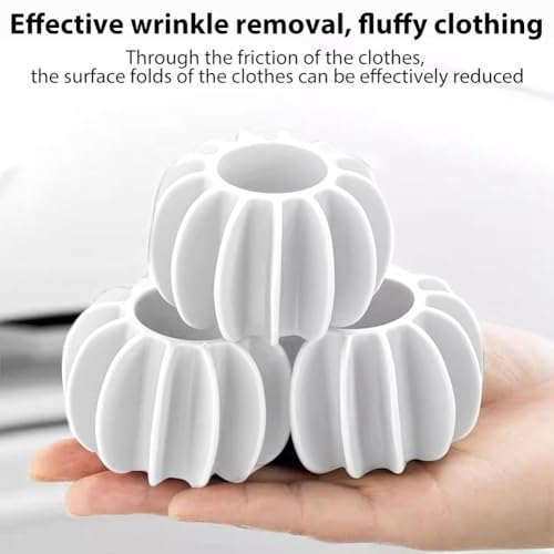 10 Pcs Reusable Laundry Scrubbing Balls - Tangle-Free Washer Balls for Effective Washing and Cleaner Clothes,White - color: White
