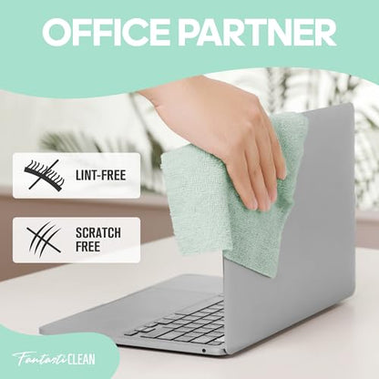 Fantasticlean Microfiber Cleaning Cloth Roll, 60 Pack, 8" x 8", Mint Green - color: Mint Green