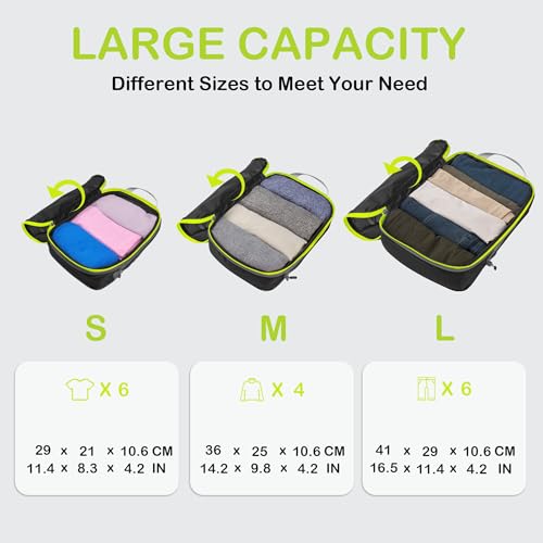 Cipway Compression Packing Cubes (3 Piece,Black) - color: Black, size: 3PCS