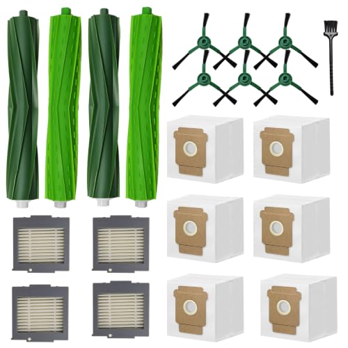 Replacement Parts Compatible with iRobot Roomba Max 705 Vac/Plus 504 Vac Robot Vacuum, for Max 705 Accessories Kit: 4 Main Roller Brushes,6 Dust Bags,4 Filters, 6 Side Brushes(Not for Combo,Only Vac) - size: Max 705 Kit