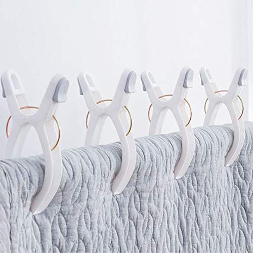 Foshine 8 Pack Large Clips for Beach Chairs, Plastic Clothes Clips White - color: 8 Pack-white