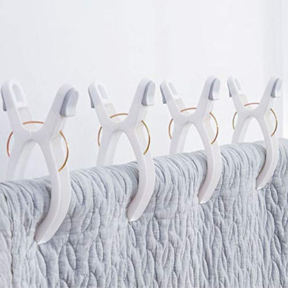 Foshine 8 Pack Large Clips for Beach Chairs, Plastic Clothes Clips White - color: 8 Pack-white