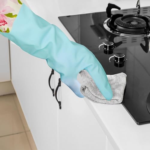KINGFINGER Cleaning Glove, 3 Pairs Kitchen Glove for Washing Dishes, Latex Free Reusable Elbow Length Household Gloves - size: Large
