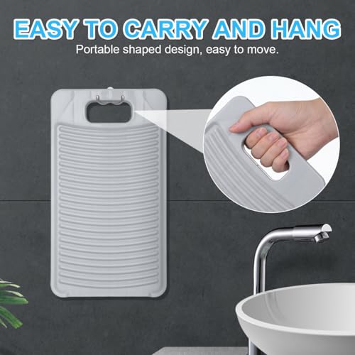 Homoyoyo Laundry Washboard, Hand Washing Clothes Tool Small Board Plastic Non-Slip Surface Efficient Stain Removal Portable Scrub Board Efficient Cleaning Tool for Laundry Hand Washing Clothes 11.2IN