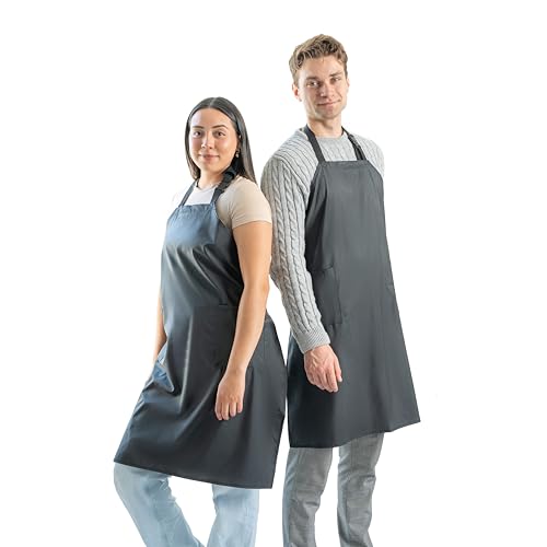 Ravill Waterproof Aprons For Men and Women with Pockets - color: Black