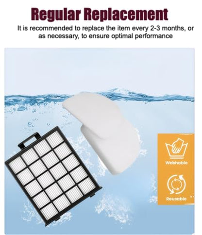 AZ4002 filter Compatible with shark detect pro/Shark Power Detect Upright Vacuum AZ4000 AZ4002 AZ4000C-2HEPA+4Foam&Felt Filters+1Cleaning Brush+4Odor Neutralizer Cartridge+1Main Brush (12pcs) (12 pcs)