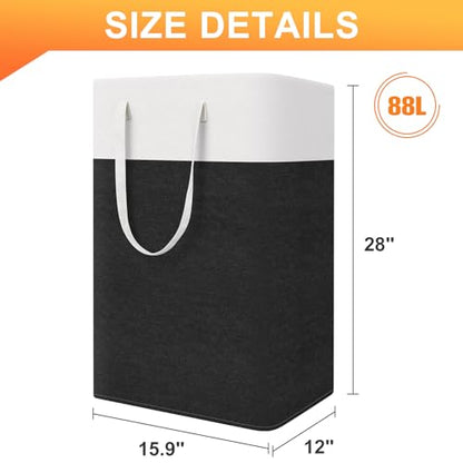 TasticTotes Laundry Basket 3-Pack, Laundry Hamper, 88L-Black - color: Black, size: 88L