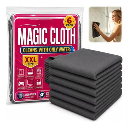 Magic Cleaning Cloth 6-Pack, Reusable Microfiber