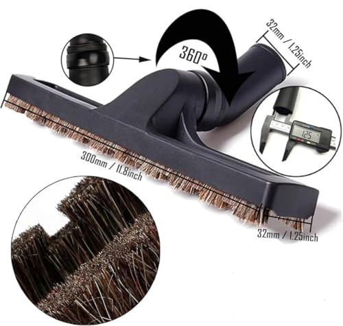 Universal 1 1/4 Inch (32mm) Vacuum Hardwood Floor Brush 12" Wide