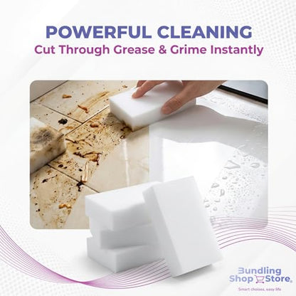 Melamine Sponge- Cleaning Pads 120 Count, High Density, Scratch Free Sponges (3.93in X 2.36in X 0.78in) for Kitchen, Bathroom, Tiles, Walls & Multi-Surface Cleaning