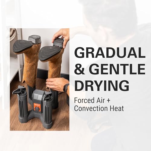 DryGuy Two-Pair Boot Dryer with Convection and Forced Air Drying, Compact Odor Control Design - size: 4 Ports, style: Heat + Fan+ Scent (Drytime: 2-6hrs)