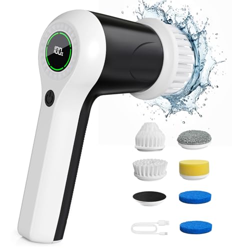 PUFTEM Electric Spin Scrubber, Cordless Shower Scrubber - color: White